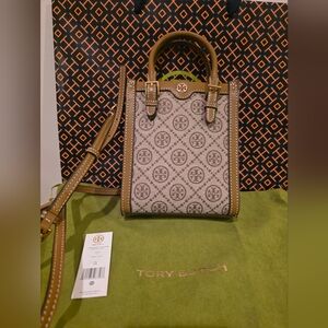 Tory Burch Tan and Cream Mini Bag